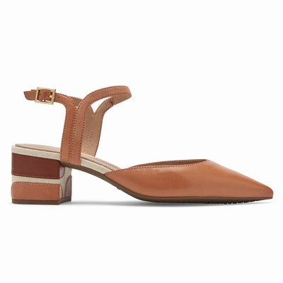 Rockport Total Motion Noelle-Strap Heels Damen Braun ZPT-751382